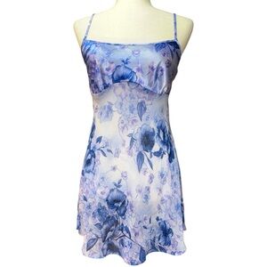 Vintage intimates, floral mini slip dress size small